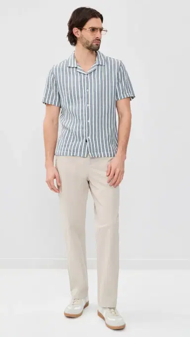 RAILS Fielder Camp Shirt arine White Stripe | Thumbnail 5