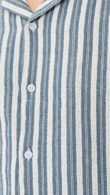 RAILS Fielder Camp Shirt arine White Stripe | Thumbnail 6
