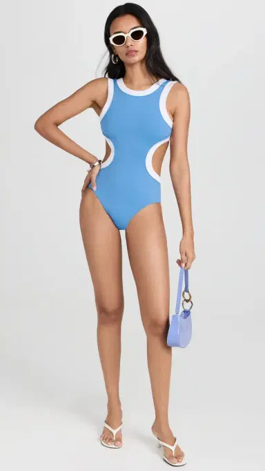 Staud Dolce One Piece Azure/White L | Thumbnail 5
