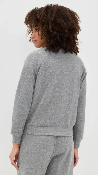 perfectwhitetee Alexi French Terry Sweatshirt Dark Heather Grey | Thumbnail 3 perfectwhitetee Alexi French Terry Sweatshirt Dark Heather Grey | Thumbnail 3