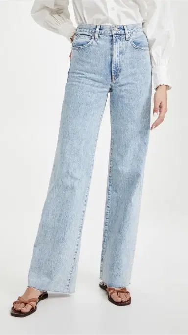 SLVRLAKE Grace High Rise Wide Leg Jeans Time To Go 32 | Thumbnail 2