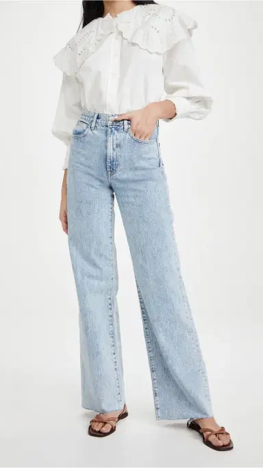 SLVRLAKE Grace High Rise Wide Leg Jeans Time To Go 32 | Thumbnail 5