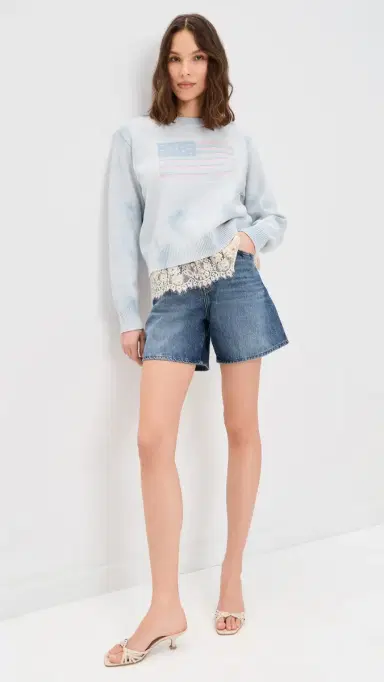 LoveShackFancy Ty Pullover Selvedge Sky | Thumbnail 6 LoveShackFancy Ty Pullover Selvedge Sky | Thumbnail 6