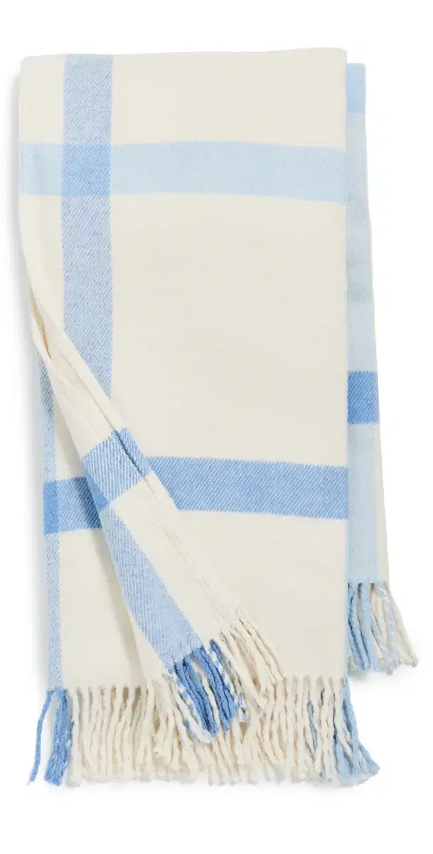 Weezie Throw Blanket Blue Plaid One Size