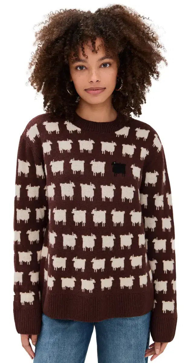 Rowing Blazers Warm & Wonderful x Oversized Wool heep Pullover Brown