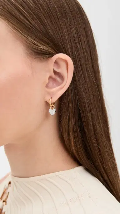 HART Two-Toned Spikey Heart Huggie Hoop Earrings Two Toned One Size | Thumbnail 3