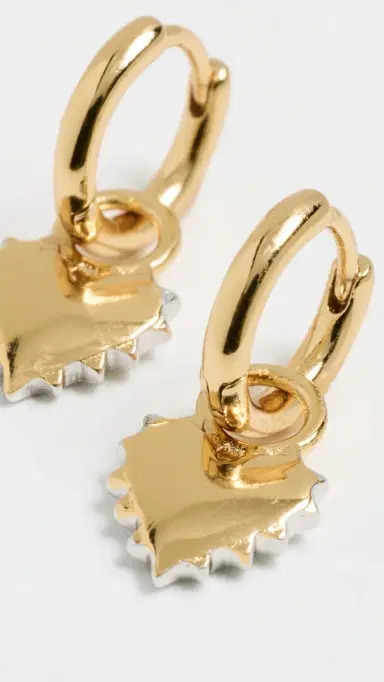 HART Two-Toned Spikey Heart Huggie Hoop Earrings Two Toned One Size | Thumbnail 4