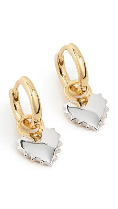 HART Two-Toned Spikey Heart Huggie Hoop Earrings Two Toned One Size | Thumbnail 5