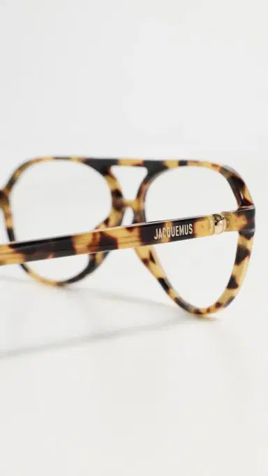 Jacquemus Aviator Eyeglasses Tortoiseshell/Light Gold/Optical One Size | Thumbnail 5