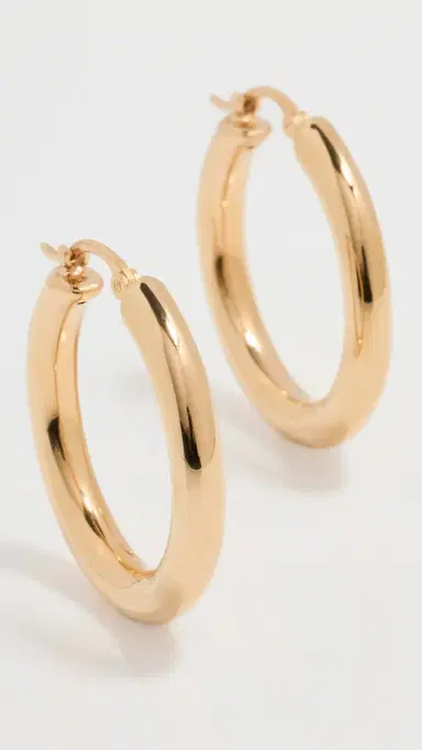 Ariel Gordon Jewelry 14k Gold Junior Helium Hoops Gold One Size | Thumbnail 2