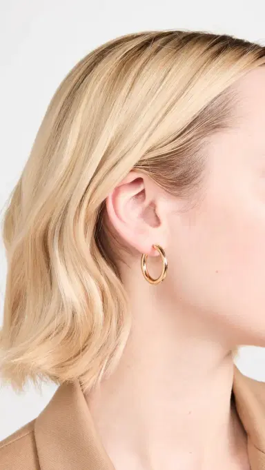 Ariel Gordon Jewelry 14k Gold Junior Helium Hoops Gold One Size | Thumbnail 3