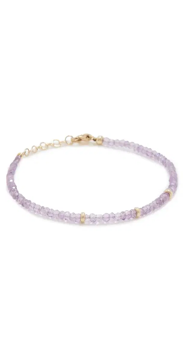 EF Collection 14k Gold Amethyst Birthstone Bead Bracelet 14k Yellow Gold One Size