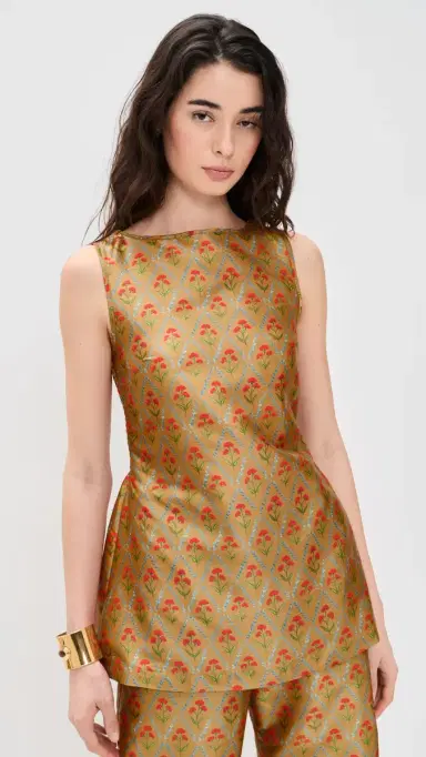 La Maregold Celine Top Lattice Floral Khaki S | Thumbnail 2