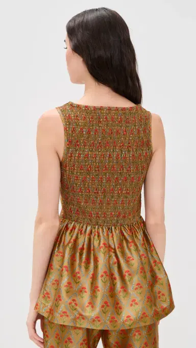 La Maregold Celine Top Lattice Floral Khaki S | Thumbnail 3