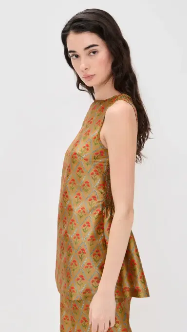 La Maregold Celine Top Lattice Floral Khaki S | Thumbnail 4