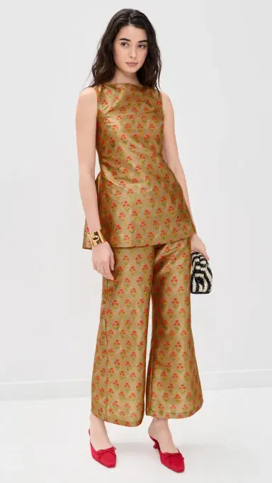 La Maregold Celine Top Lattice Floral Khaki S | Thumbnail 5