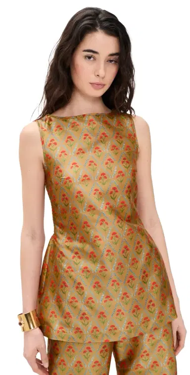 La Maregold Celine Top Lattice Floral Khaki S | Thumbnail 1