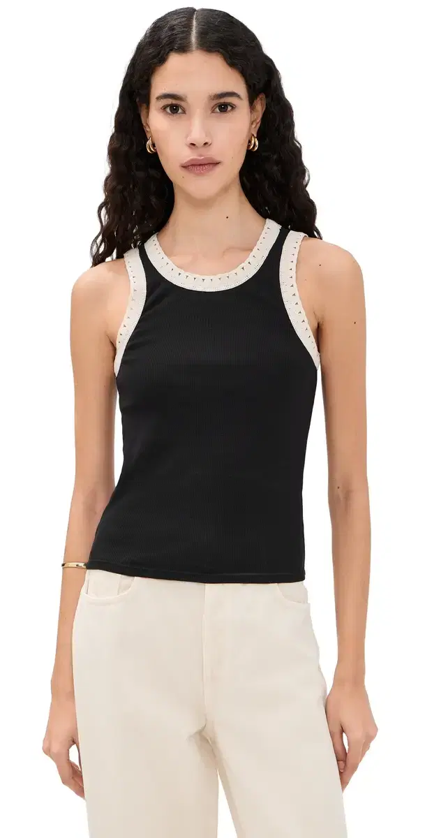 Clarke Rib Tank Black