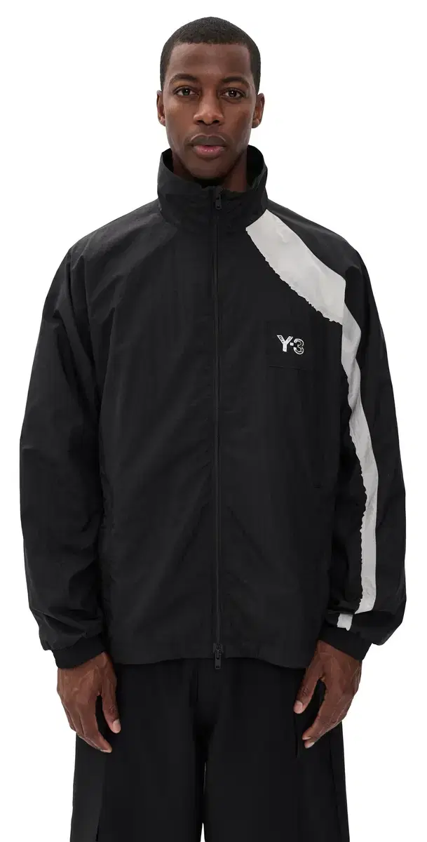 3 tripe Nylon Jacket Black