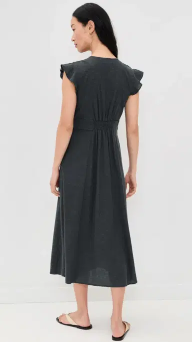Marine Layer Camila Midi Dress Black | Thumbnail 3