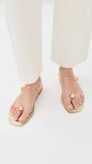 Loeffler Randall Dana Strappy Jelly Sandals Champagne 6 | Thumbnail 3