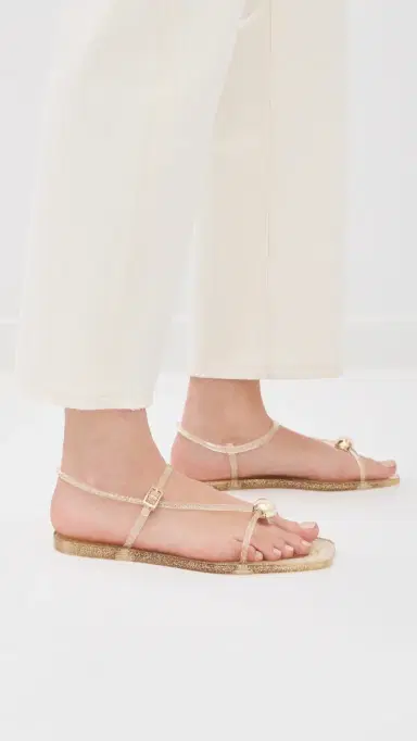 Loeffler Randall Dana Strappy Jelly Sandals Champagne 6 | Thumbnail 5