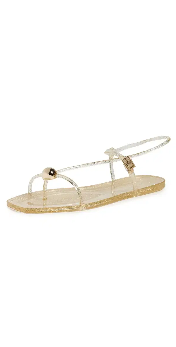 Loeffler Randall Dana Strappy Jelly Sandals Champagne