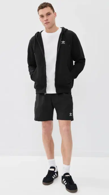 adidas Trefoil Essentials Woven Shorts 7 Black/White | Thumbnail 5 adidas Trefoil Essentials Woven Shorts 7 Black/White | Thumbnail 5