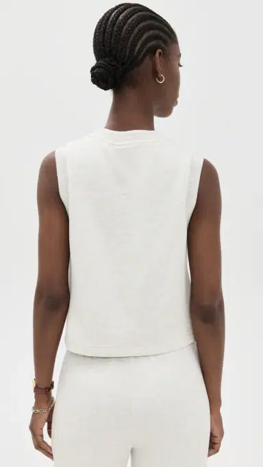 Varley Shea Crop Tank Ivory Marl L | Thumbnail 3 Varley Shea Crop Tank Ivory Marl L | Thumbnail 3
