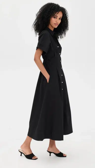 LE BOP Roberta Button Down Dress Black XS | Thumbnail 4