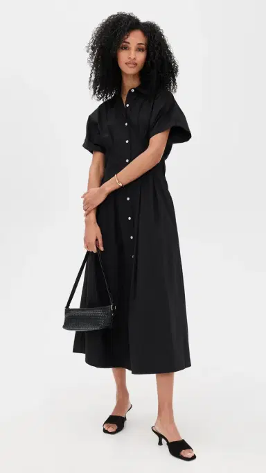 LE BOP Roberta Button Down Dress Black XS | Thumbnail 5