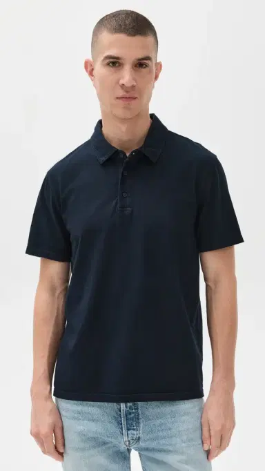 Vince Garment Dye Polo Washed Coastal M | Thumbnail 2