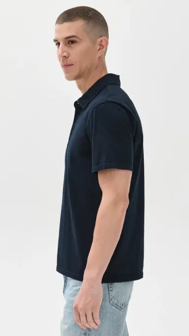 Vince Garment Dye Polo Washed Coastal M | Thumbnail 4