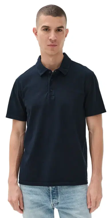 Vince Garment Dye Polo Washed Coastal M | Thumbnail 1