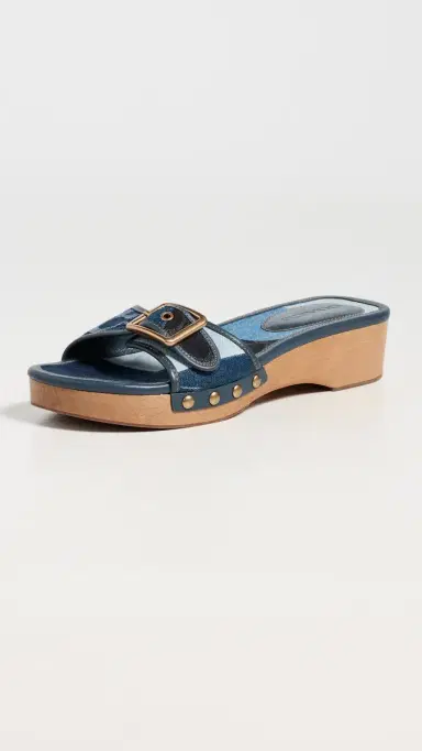 Coach Margot Wooden Sandals Dark Indigo Patchwork Denim | Thumbnail 2 Coach Margot Wooden Sandals Dark Indigo Patchwork Denim | Thumbnail 2