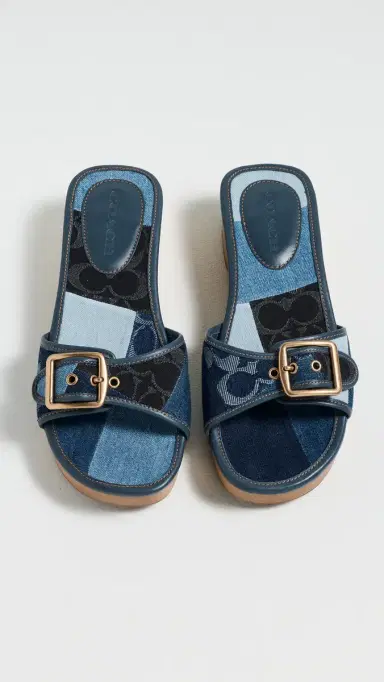 Coach Margot Wooden Sandals Dark Indigo Patchwork Denim | Thumbnail 5 Coach Margot Wooden Sandals Dark Indigo Patchwork Denim | Thumbnail 5