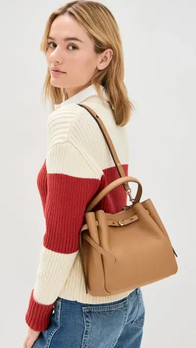 Tory Burch Romy Bucket Bag Tiramisu One Size | Thumbnail 3 Tory Burch Romy Bucket Bag Tiramisu One Size | Thumbnail 3