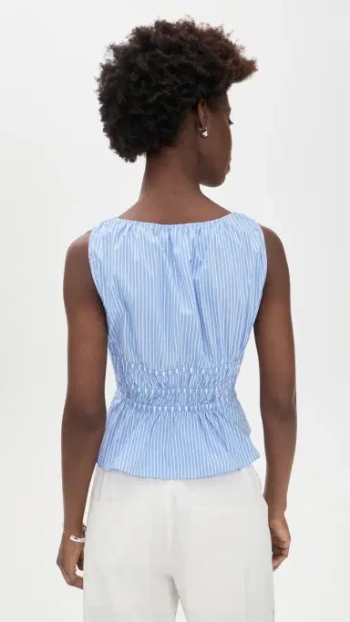 Aknvas Eva Poplin Tie Top Blue Stripe 6 | Thumbnail 3 Aknvas Eva Poplin Tie Top Blue Stripe 6 | Thumbnail 3