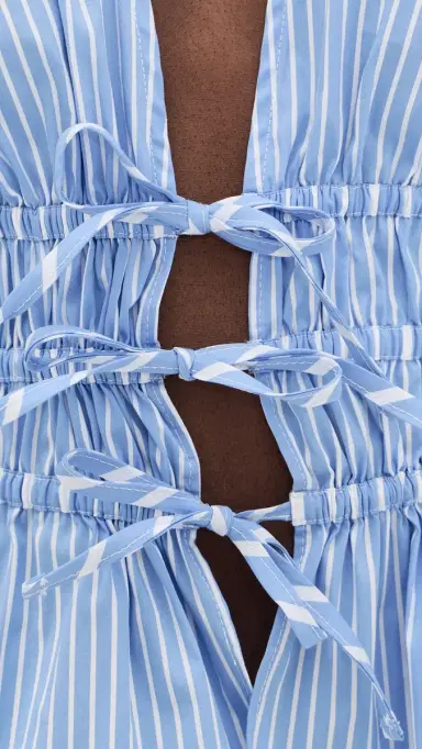 Aknvas Eva Poplin Tie Top Blue Stripe 6 | Thumbnail 6 Aknvas Eva Poplin Tie Top Blue Stripe 6 | Thumbnail 6