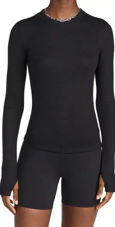 Splits59 Louise Rib Long Sleeve Black L | Thumbnail 1 Splits59 Louise Rib Long Sleeve Black L | Thumbnail 1