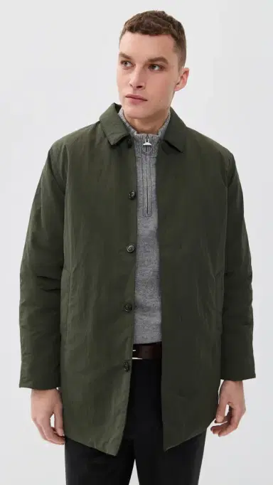 Barbour Wadded Lorden Showerproof Mac Coat Olive | Thumbnail 2 Barbour Wadded Lorden Showerproof Mac Coat Olive | Thumbnail 2