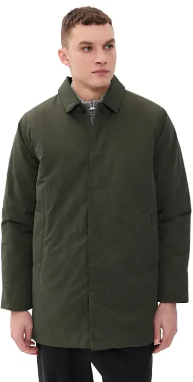 Barbour Wadded Lorden Showerproof Mac Coat Olive | Thumbnail 1 Barbour Wadded Lorden Showerproof Mac Coat Olive | Thumbnail 1