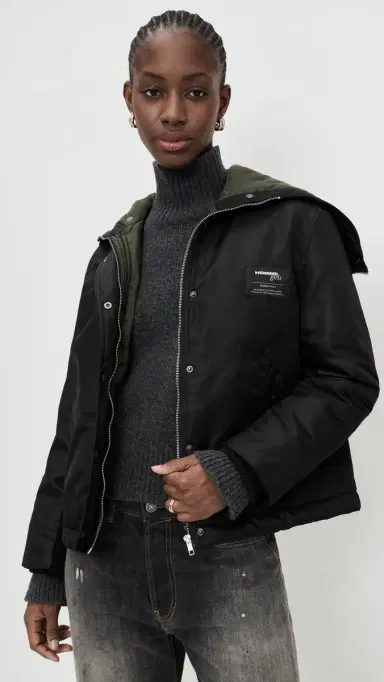 HOMMEGIRLS Nylon Bomber Jacket Black | Thumbnail 2 HOMMEGIRLS Nylon Bomber Jacket Black | Thumbnail 2