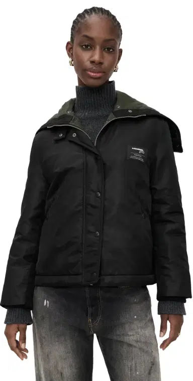 HOMMEGIRLS Nylon Bomber Jacket Black | Thumbnail 1 HOMMEGIRLS Nylon Bomber Jacket Black | Thumbnail 1