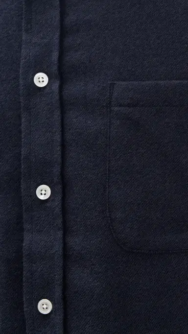 Portuguese Flannel Teca 2.0 Brushed Flannel Button Down Shirt Navy | Thumbnail 6