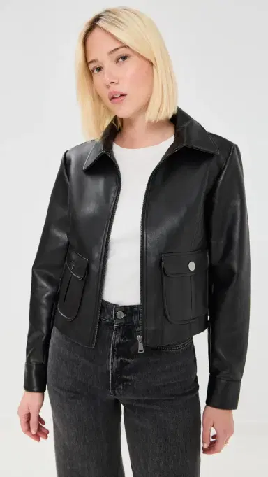 LE BOP Harper Faux Leather Jacket Black | Thumbnail 2 LE BOP Harper Faux Leather Jacket Black | Thumbnail 2