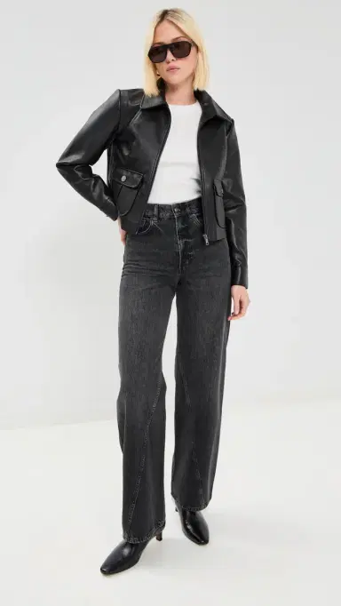 LE BOP Harper Faux Leather Jacket Black | Thumbnail 5 LE BOP Harper Faux Leather Jacket Black | Thumbnail 5