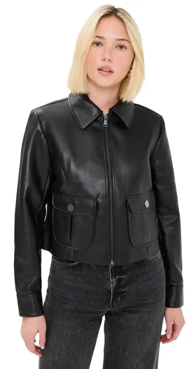 LE BOP Harper Faux Leather Jacket Black | Thumbnail 1 LE BOP Harper Faux Leather Jacket Black | Thumbnail 1