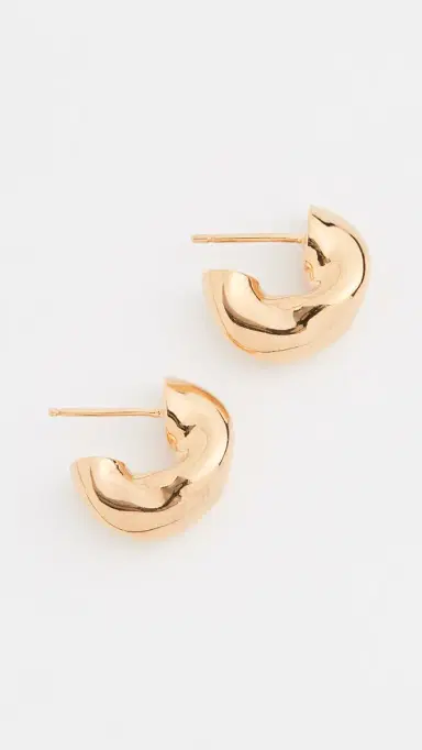 AGMES Small Dahlia Hoops Gold Vermeil One Size | Thumbnail 2