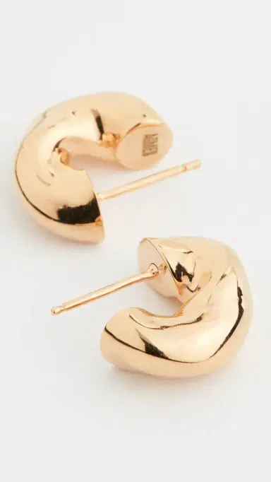 AGMES Small Dahlia Hoops Gold Vermeil One Size | Thumbnail 4